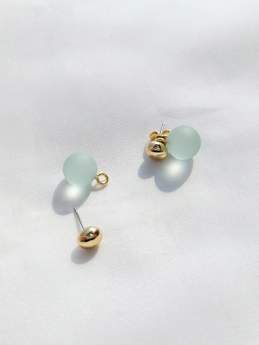 Green Ball Earrings[Two Way]