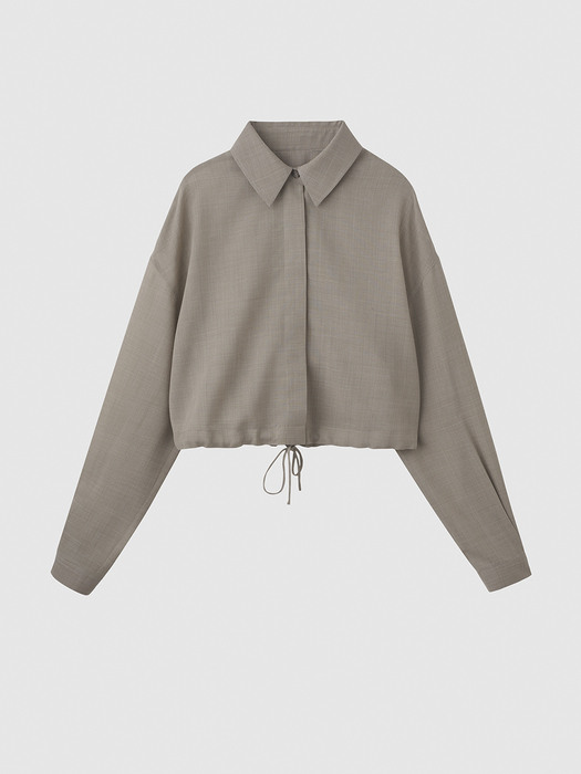 String Cropped Shirts / Khaki Beige