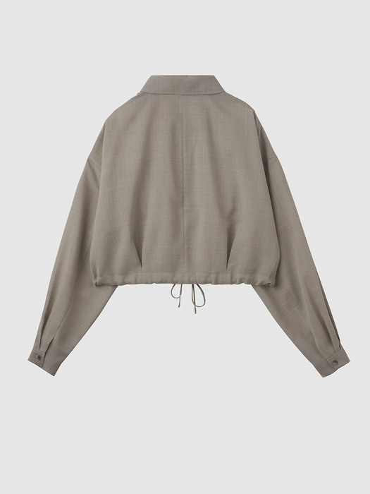 String Cropped Shirts / Khaki Beige