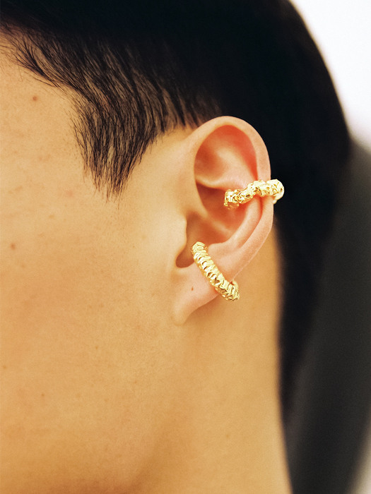 Chunky cord ear cuff Gold