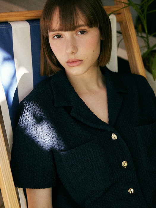 soft summer jacket [Japanese fabric] (navy)