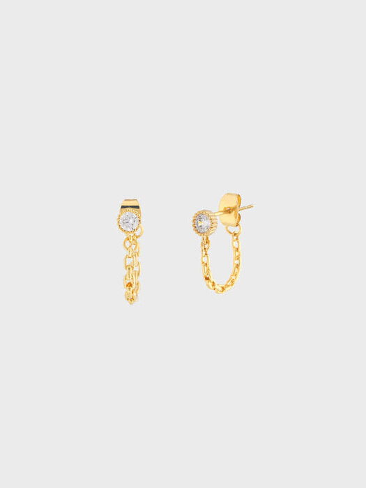 ROUND CONNECT EARRING IN GOLD
