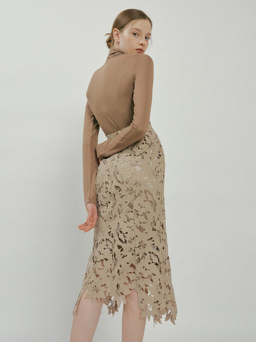 NOS SENTIMENTAL LACE SKIRT SAND BEIGE