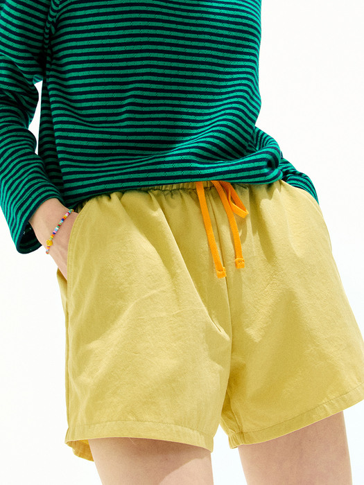 Cotton Banding Shorts _Yellow Beige
