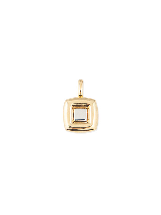 Square Initial Combi Pendant (14K Gold) #P16