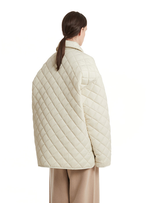 Collar Quilted Jacket_Ivory