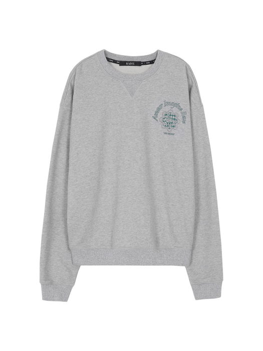 Rose Print Sweatshirt in L/Grey VW1WE143-11