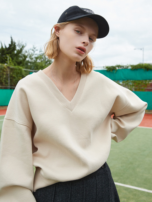  Cotton V-neck sweatshirt