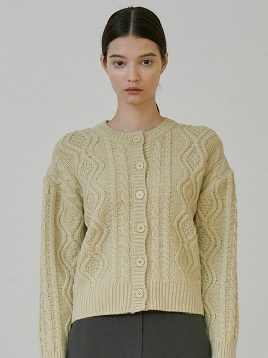 wool cable cardigan