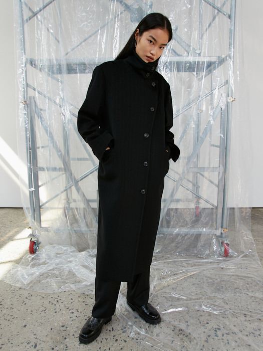 BLACK HIGH NECK COAT