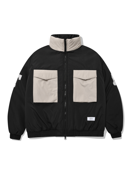 QT pocket point bomber jacket-black