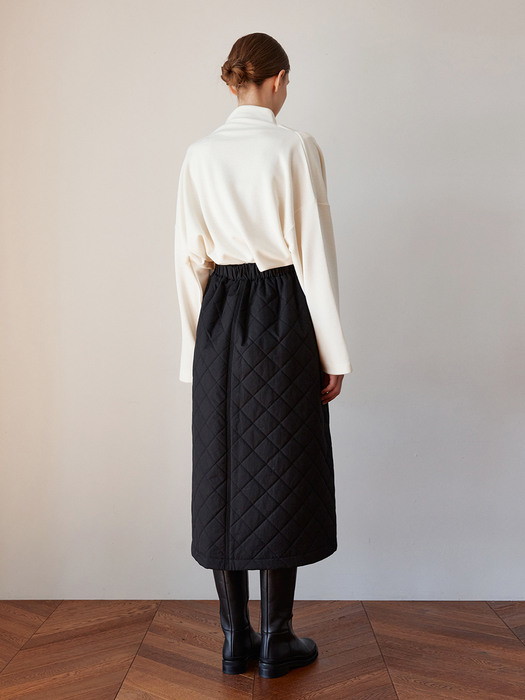 TOW QUILTED SEMI A-LINE SKIRT_2 COLOR