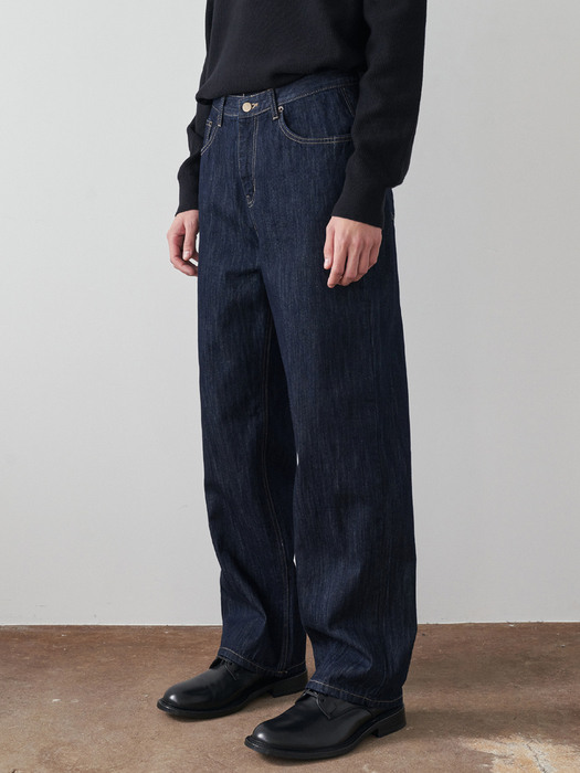 ACTION SLOP WIDE JEANS_INDIGO