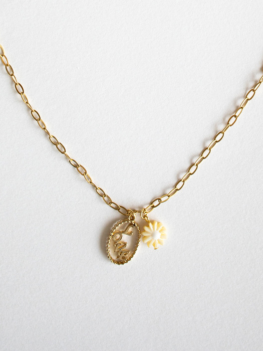 Love and flower necklace