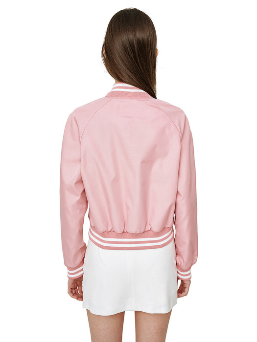 Royal slim baseball jacket_Pink