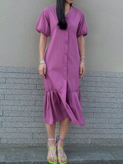 퍼프소매 포인트 로즈 드레스 (2size) Puff sleeve Rose dress
