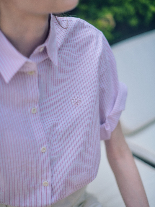 Stripe Half Sleeve Shirt_3color