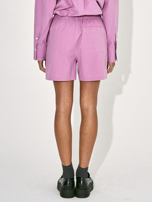 BASIC COTTON COLOR SHORTS IN DUST PINK