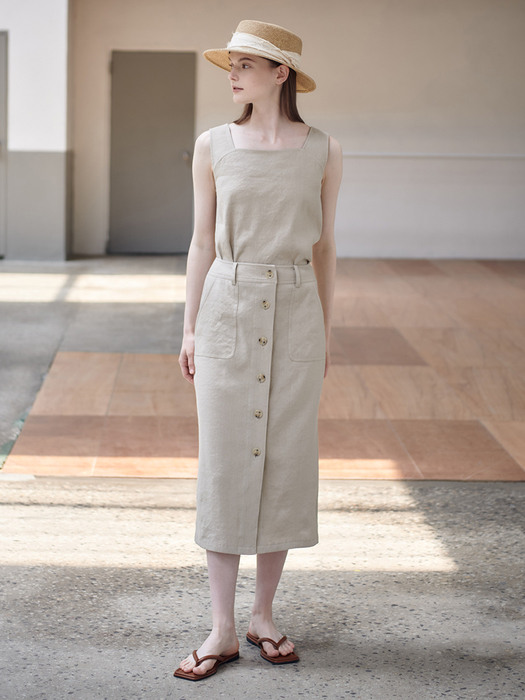 22MN linen H-line skirt [BE]