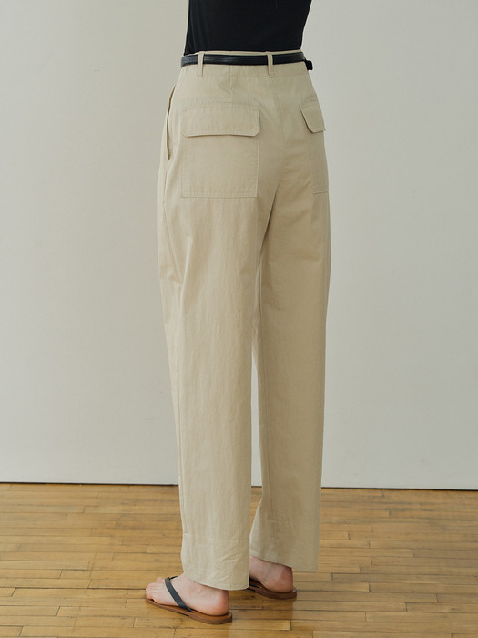 roll-up tuck pants (light beige)