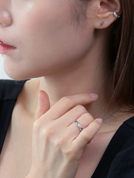 하트텍스쳐 반지 Heart texture band ring