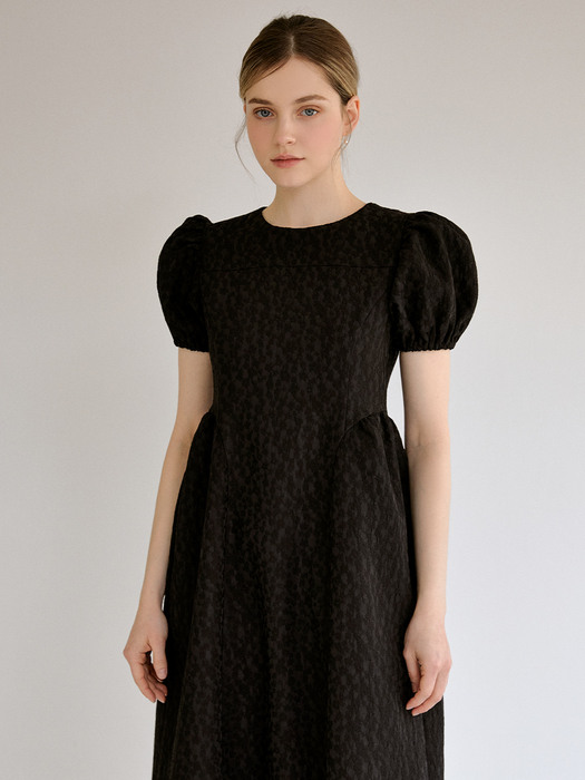 Daisy puff lace dress 2color