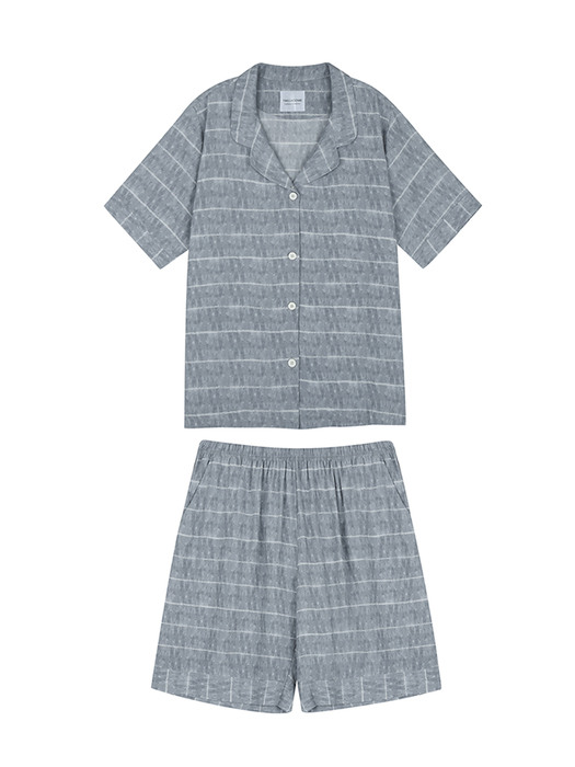 wave pajamas (woman/man) - gray