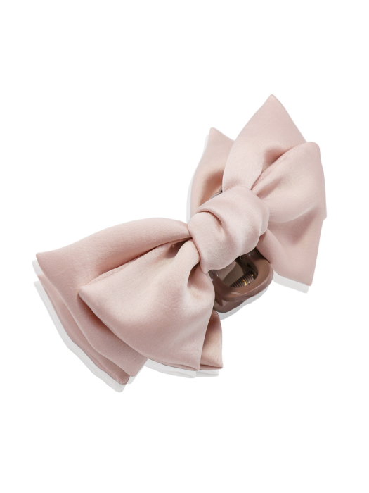 Baby-pink Double Ribbon Big Claw Clip Ia109