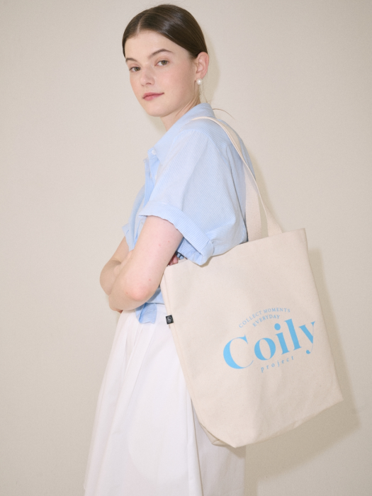 Cotton Logo Shoulder Bag_sky blue
