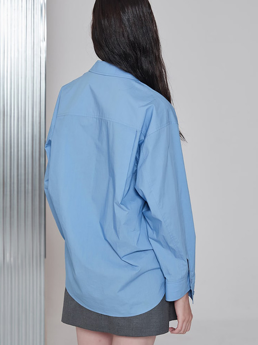 Sleeve Point Semi Overfit Shirts  Sky Blue (KE2860M03Q)