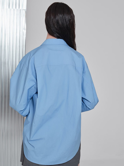 Sleeve Point Semi Overfit Shirts  Sky Blue (KE2860M03Q)