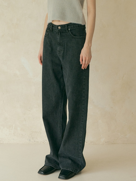 V. low-rise denim pants (black)