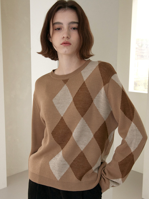 j838 half dia round knit (brown)