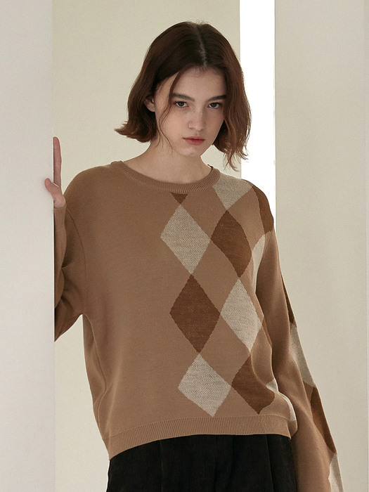 j838 half dia round knit (brown)