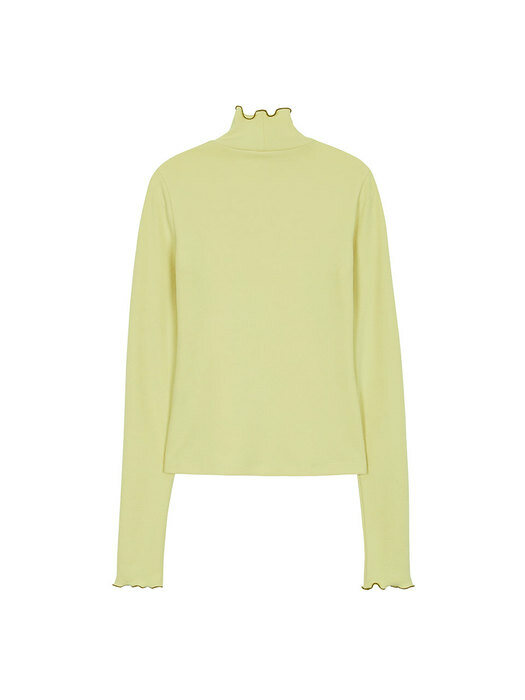 Turtle Neck Solid T-Shirts in Yellow VW2AE327-52