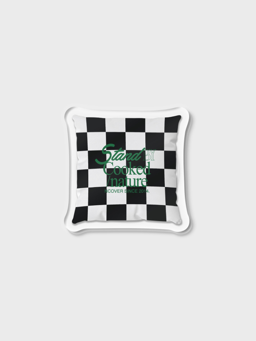 TEXT ON CHECKER CUSHION-CLEAR(아크릴톡)