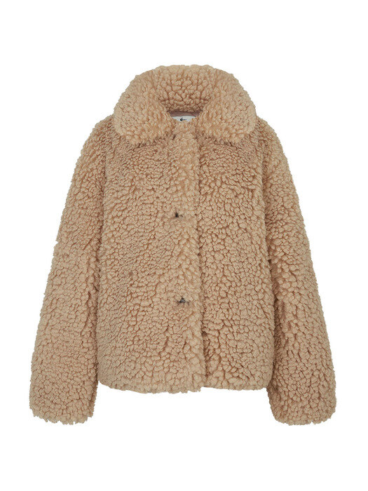 FLUFFY SHORT JACKET_BEIGE (EEOP4CTR02W)