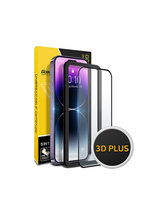 [GOBUKEE] 고부기 아이폰14 플러스 프로 프로맥스 3D 플러스 풀커버 강화유리 액정보호필름2매