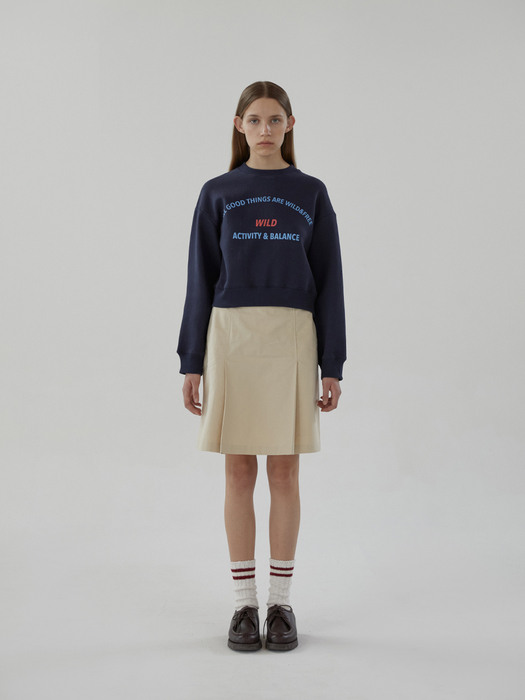 A&B oval crop SWEATSHIRT Navy