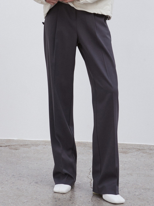 OU977 tailor wide pants (charcoal)