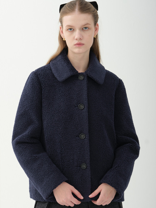 eco fur Jacket_navy