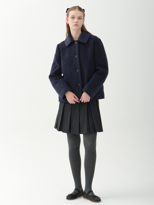 eco fur Jacket_navy