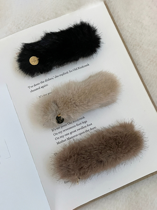 HB058 Fluffy round square hair pin