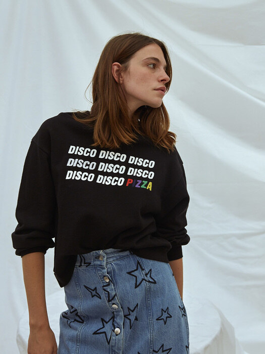 DISCO PIZZA CLASSIC SWEATSHIRT WASHED BLACK