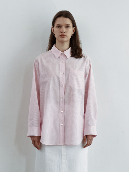 Wide cuffs detail loose shirts [PINK]