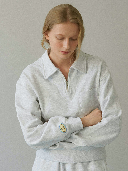 half zip-up sweatshirt (3colors)