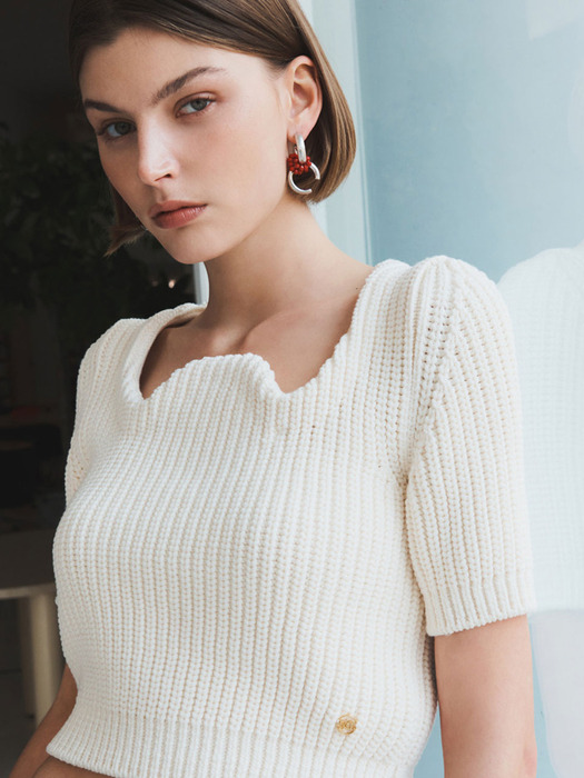 [EXCLUSIVE]SIGNATURE SCOOP NECK CHUNKY KNIT (IVORY)