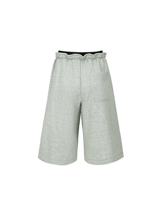 LOGO WAISTBAND SHORTS (MELANGE GREY)