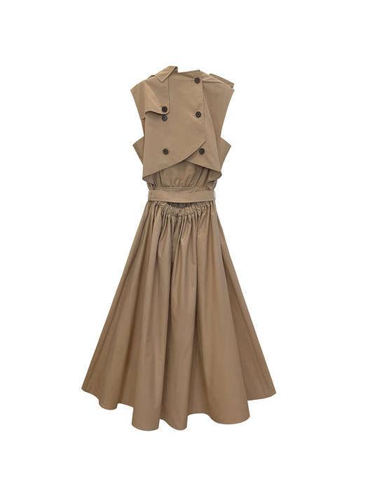 Signature sleeveless trench coat dress