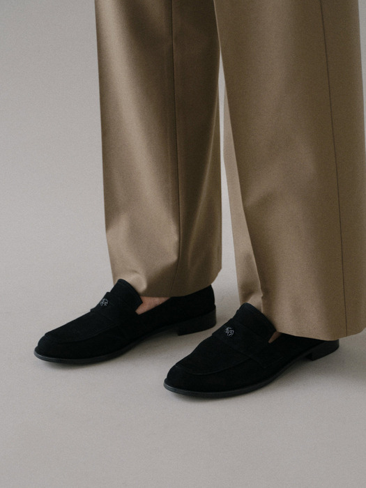 Soffy penny loafer Suede Black